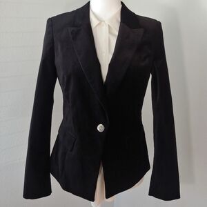 Black Houses White Market Black Velvet Blazer Jacket Women's size 6